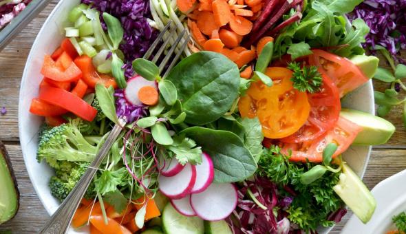 large colorful salad