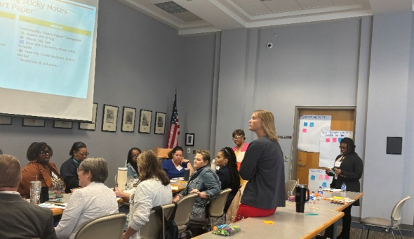 School leaders collaborate during breakout discussions at the Healthier Generation, Healthier North Carolina Networking Meeting in Rocky Mount, NC.
